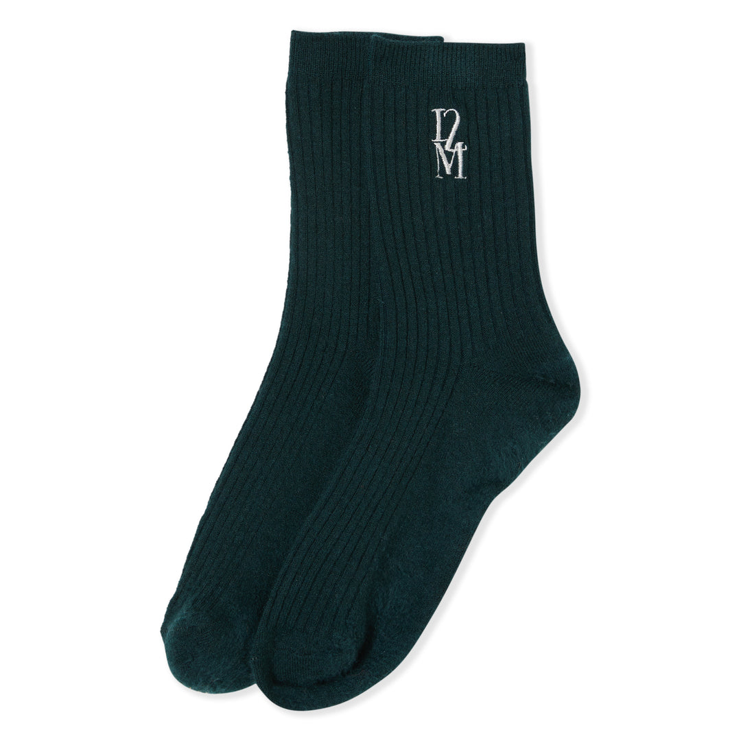 Chaussettes monogrammées vertes - Etam x Les Deux Magots