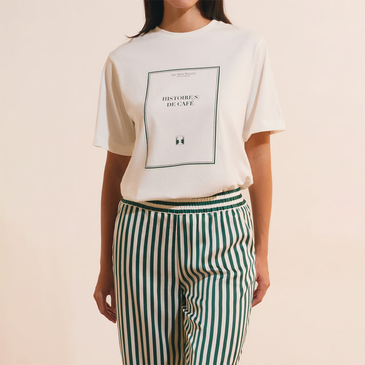 Cotton T-shirt "Histoire(s) de café"- Etam x Les Deux Magots