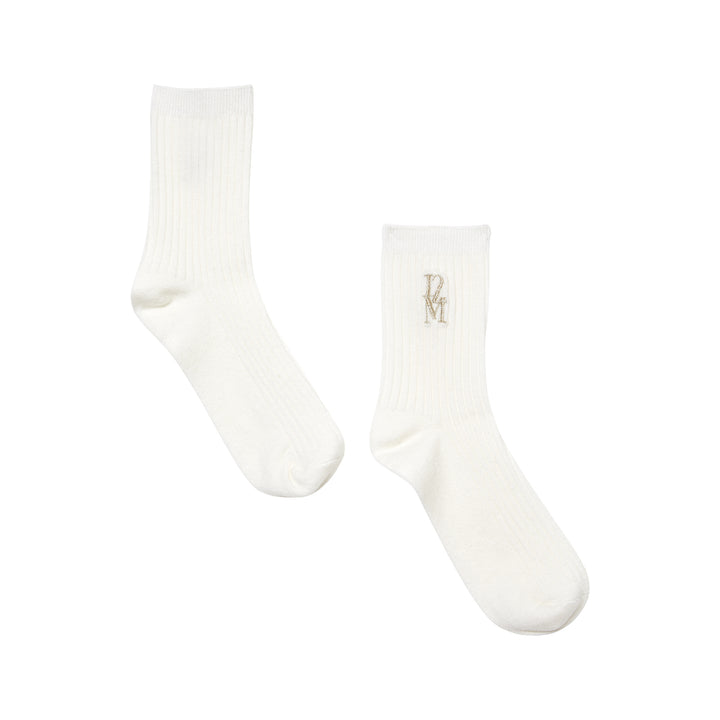 Chaussettes monogrammées blanches - Etam x Les Deux Magots