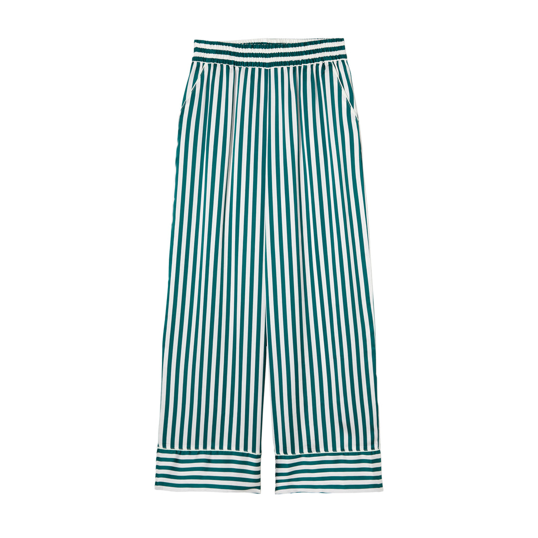 Pantalon satiné à rayures - Etam x Les Deux Magots