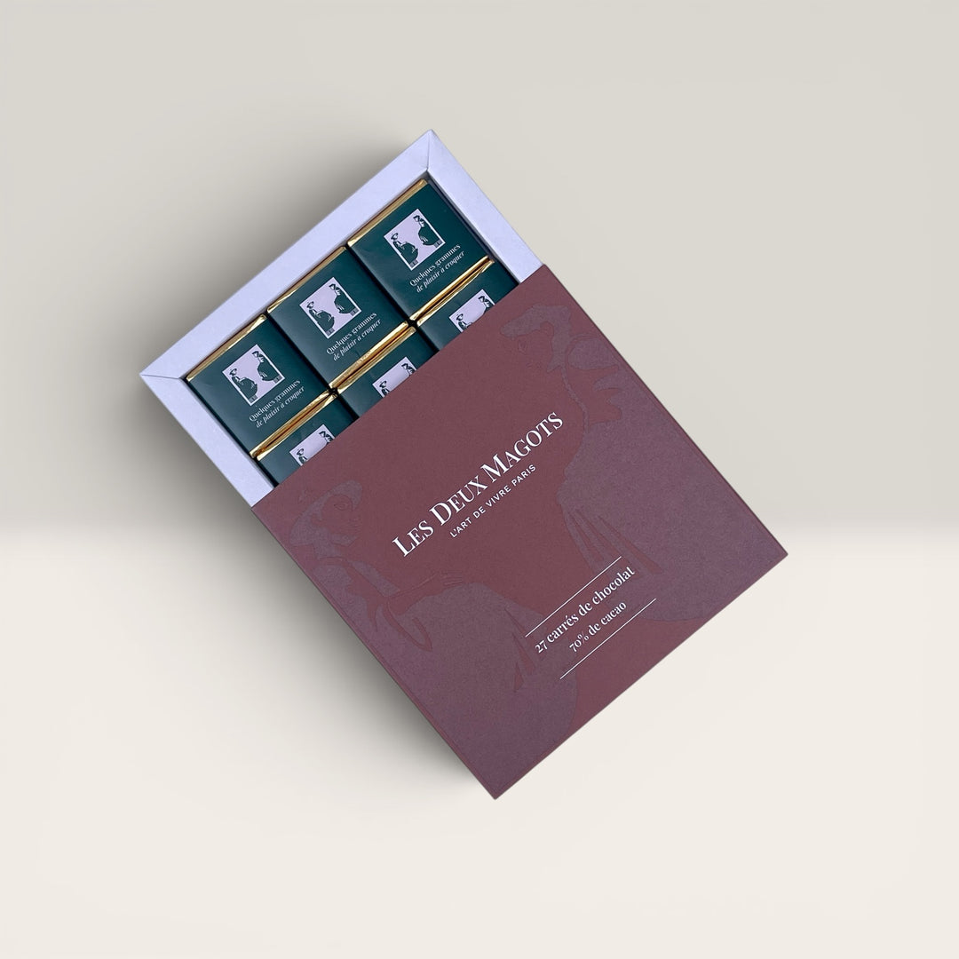 Boîte fourreau napolitain (27 carrés de chocolat)